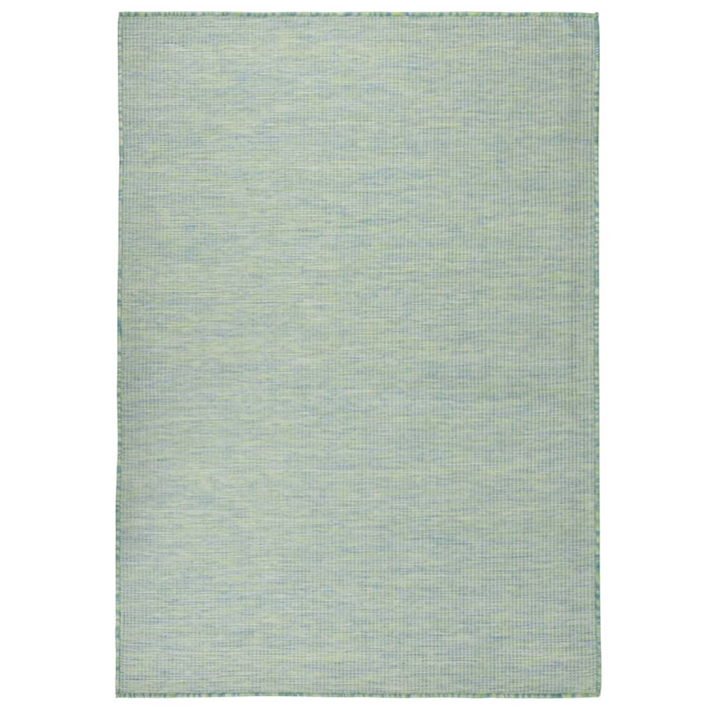 Outdoor Flatweave Rug 200x280 cm Turquoise - Discount Dealers