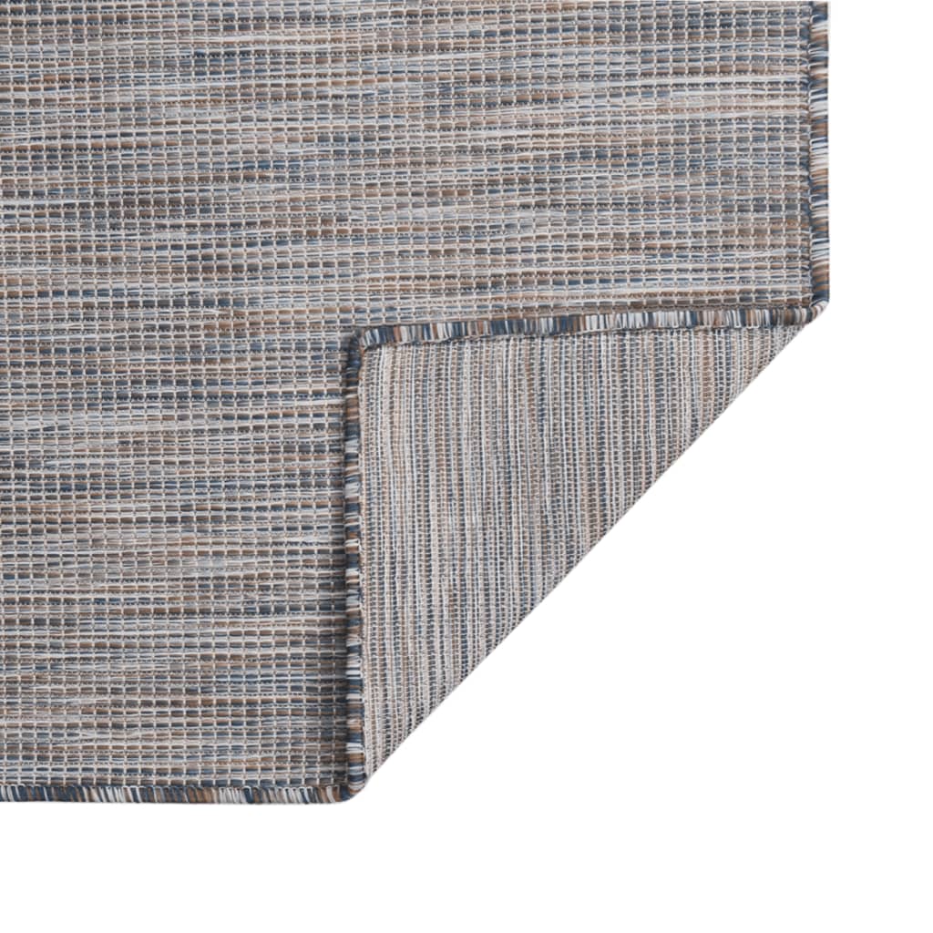 Outdoor Flatweave Rug 80x250 cm Brown and Black - The Home Maker