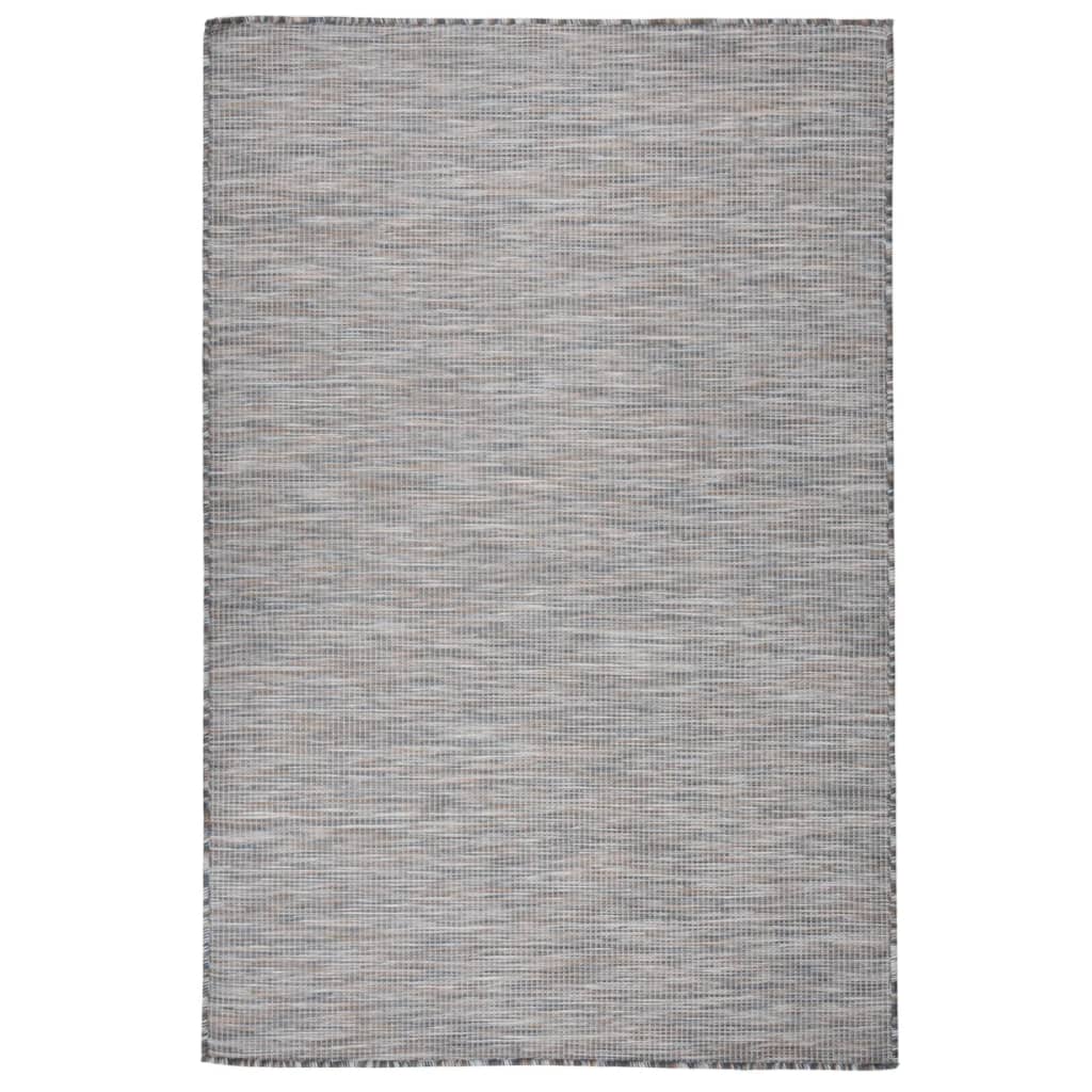 Outdoor Flatweave Rug 120x170 cm Brown and Blue - Tyrell & Tyrell