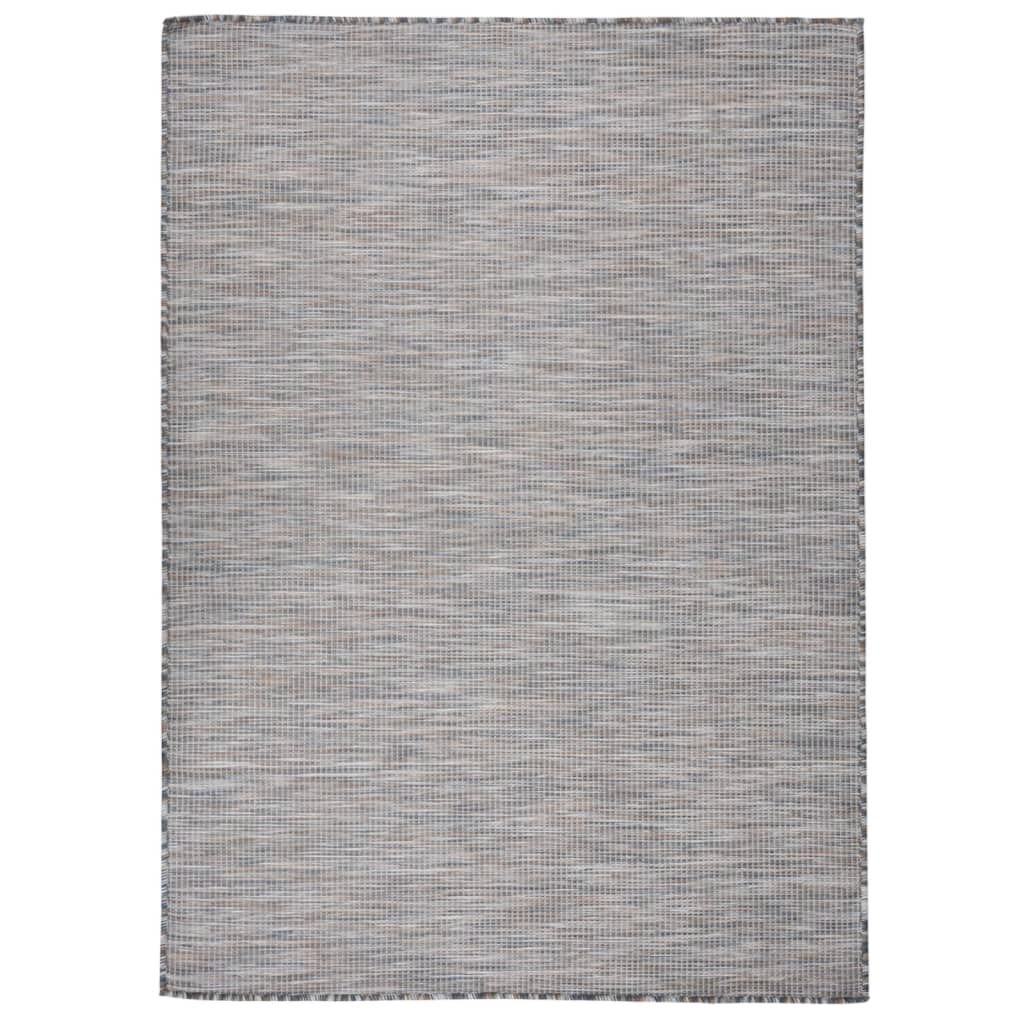 Outdoor Flatweave Rug 200x280 cm Brown and Blue - Millennium Furniture