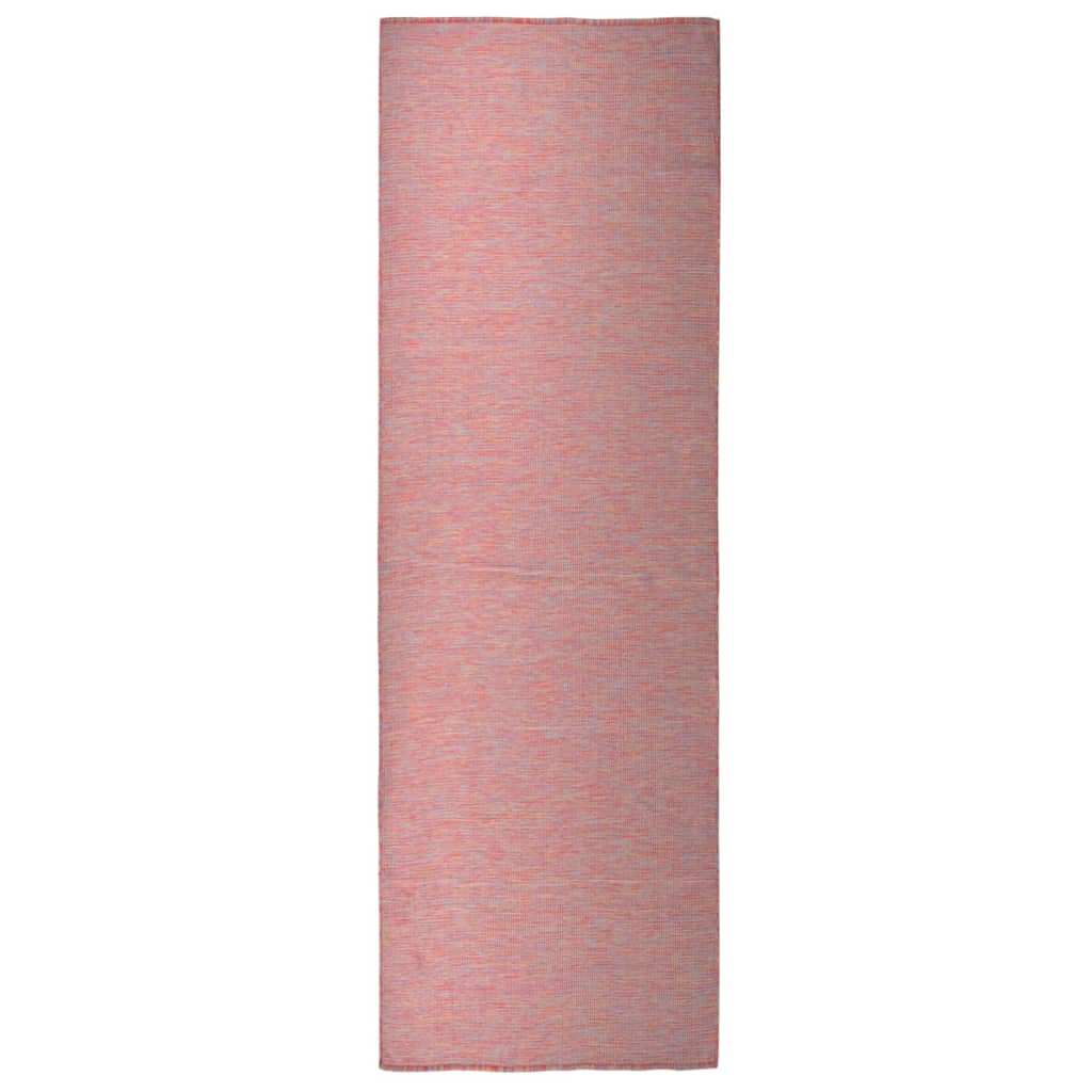 Outdoor Flatweave Rug 80x250 cm Red - Decor Base