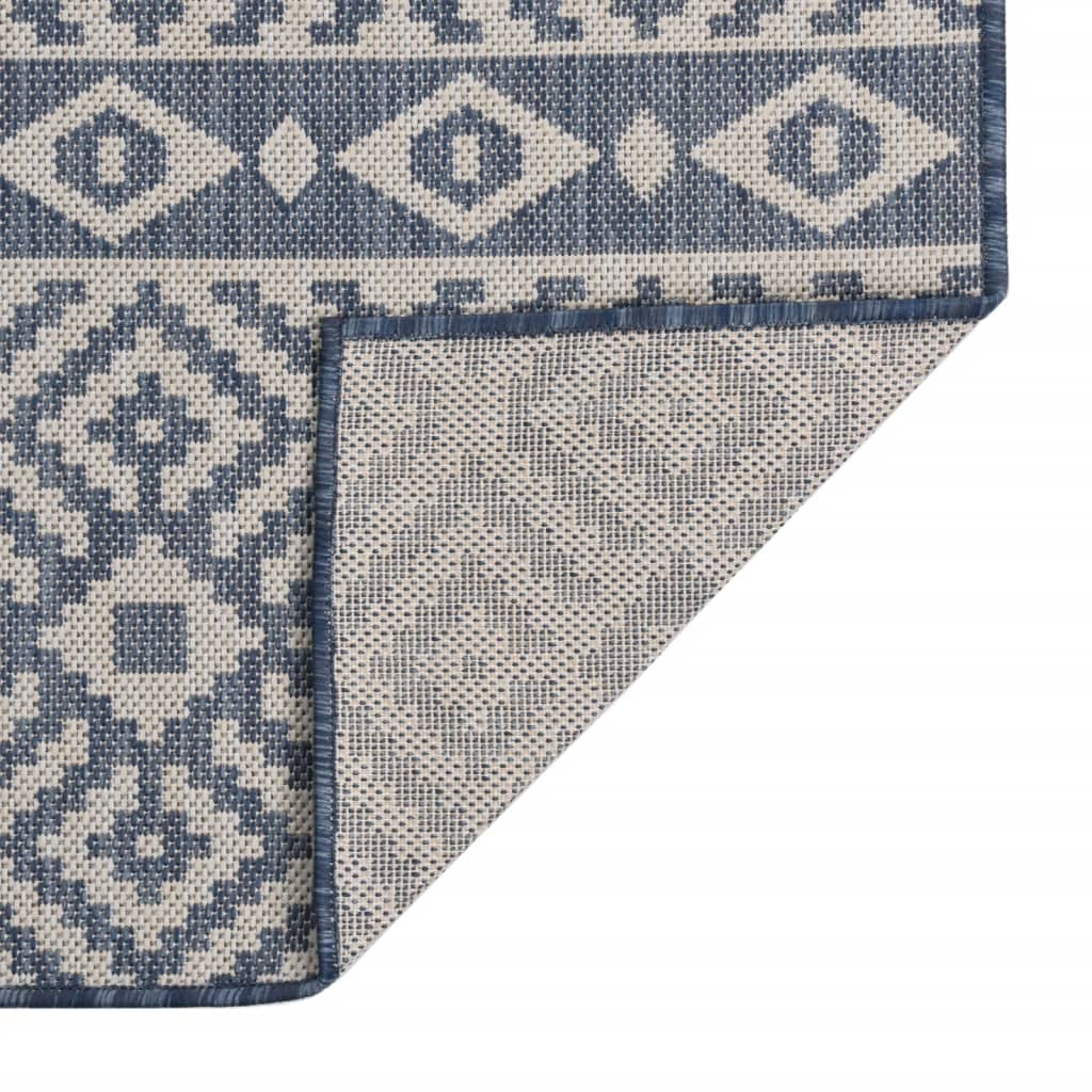 Outdoor Flatweave Rug 140x200 cm Blue Stripes - Brittle & Co