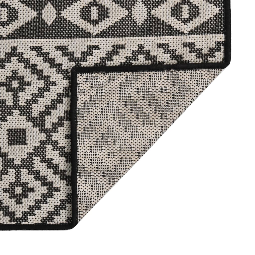 Outdoor Flatweave Rug 80x250 cm Black Stripes - Merkel Designers
