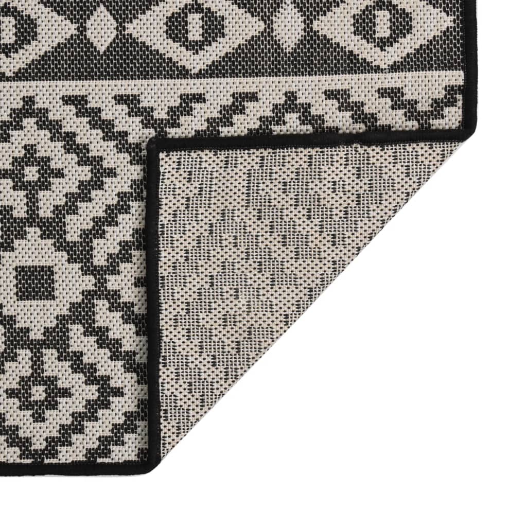Outdoor Flatweave Rug 160x230 cm Black Stripes - Merkel Designers