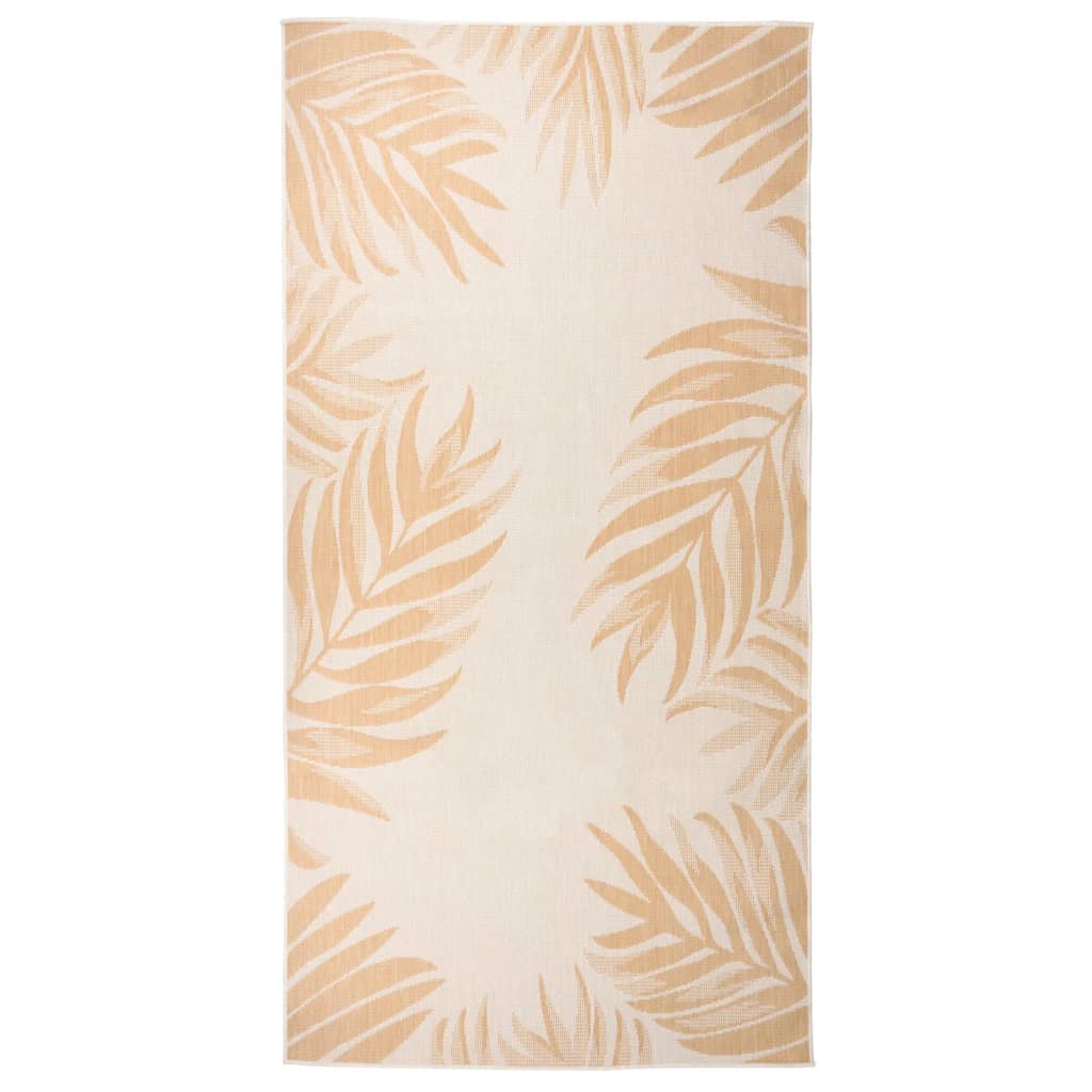 Outdoor Flatweave Rug 100x200 cm Leaf Pattern - Sid & Sam