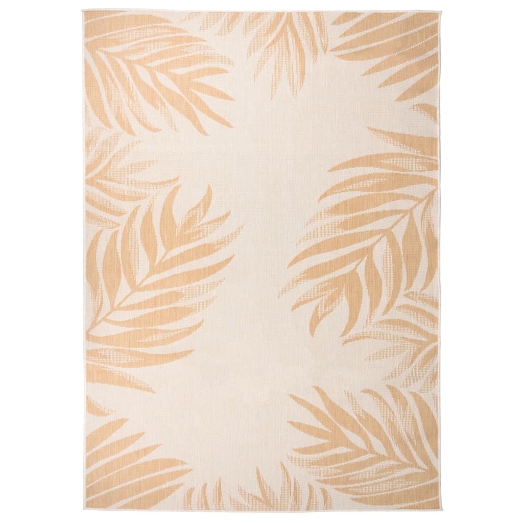 Outdoor Flatweave Rug 120x170cm Leaf Pattern - Design Hut
