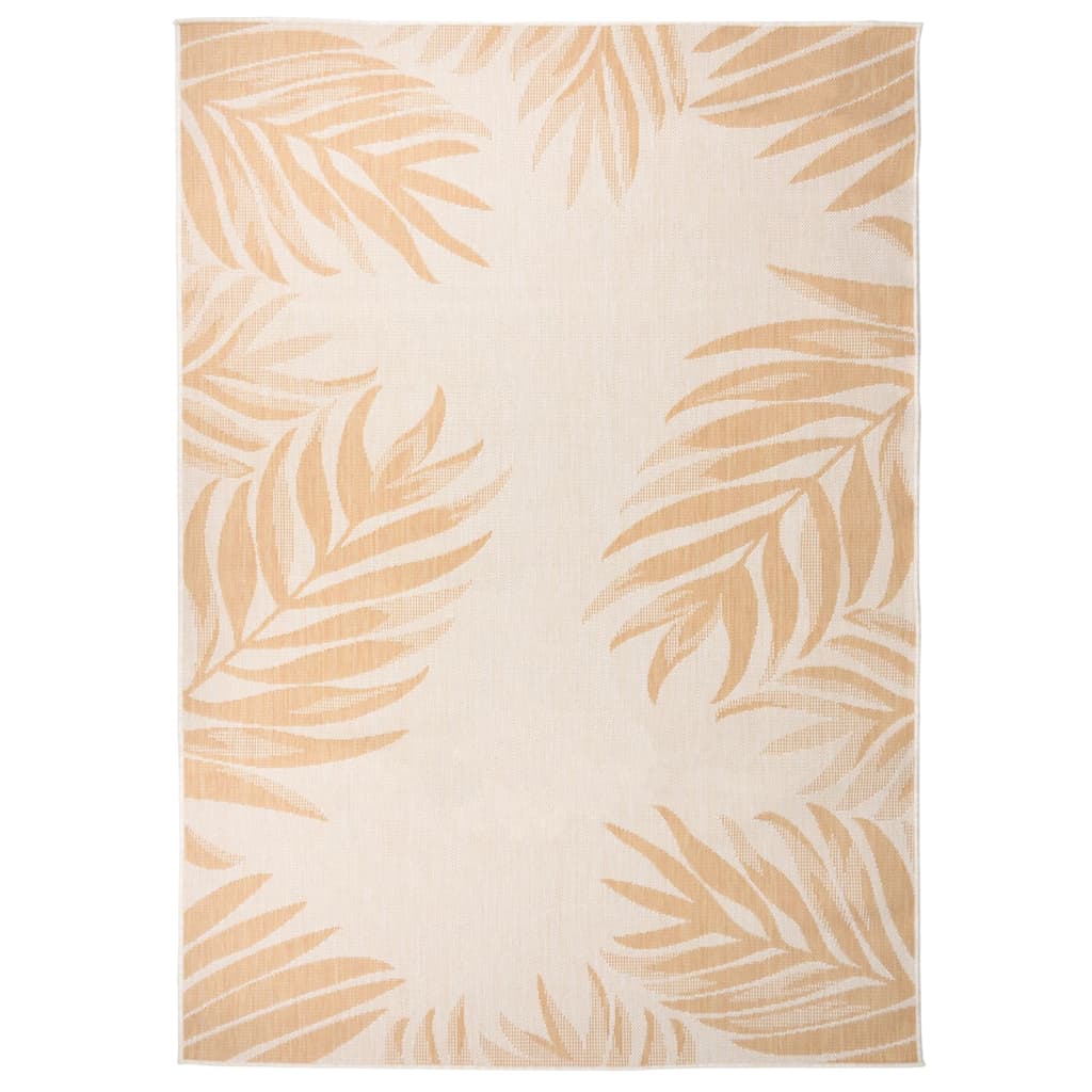 Outdoor Flatweave Rug 140x200 cm Leaf Pattern - Direct Imports
