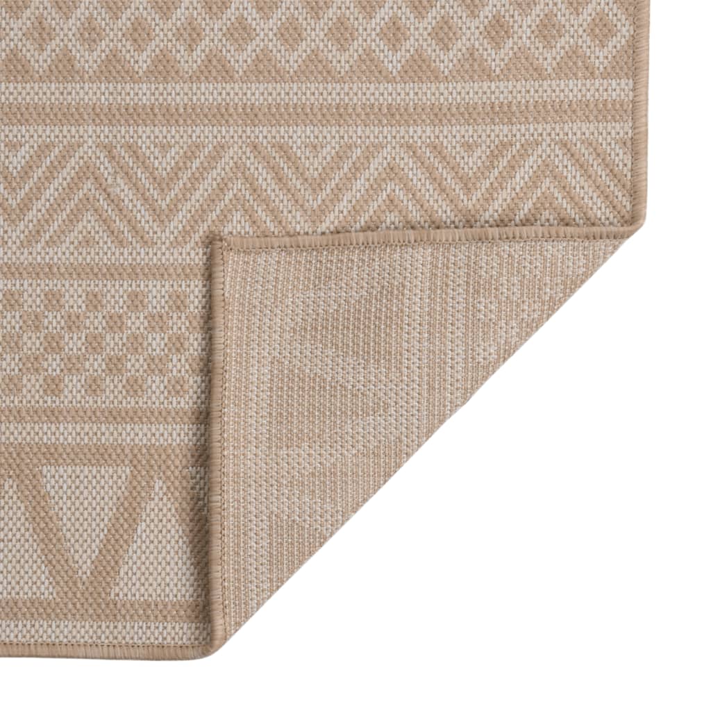 Outdoor Flatweave Rug 160x230 cm Brown Stripes - Merkel Designers