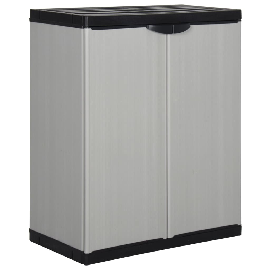 Garden Storage Cabinet with 1 Shelf Grey and Black 68x40x85 cm - Millennium Furniture