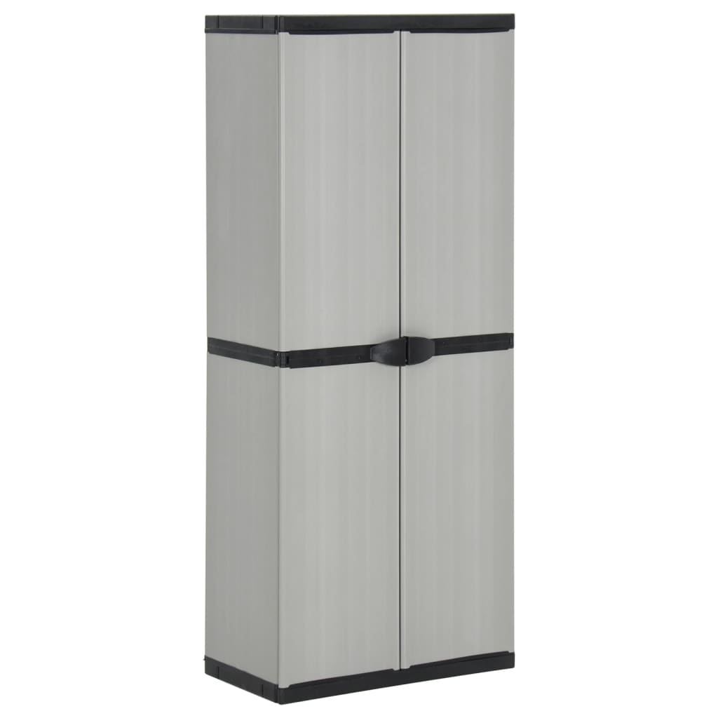 Garden Storage Cabinet with 3 Shelves Grey&Black 68x40x168 cm - Charlotte Dunes