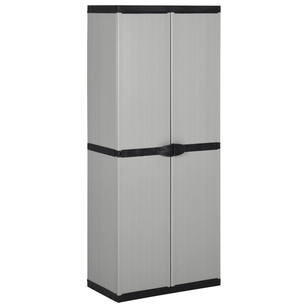 Garden Storage Cabinet with 3 Shelves Grey&Black 68x40x168 cm - Merlin Deals