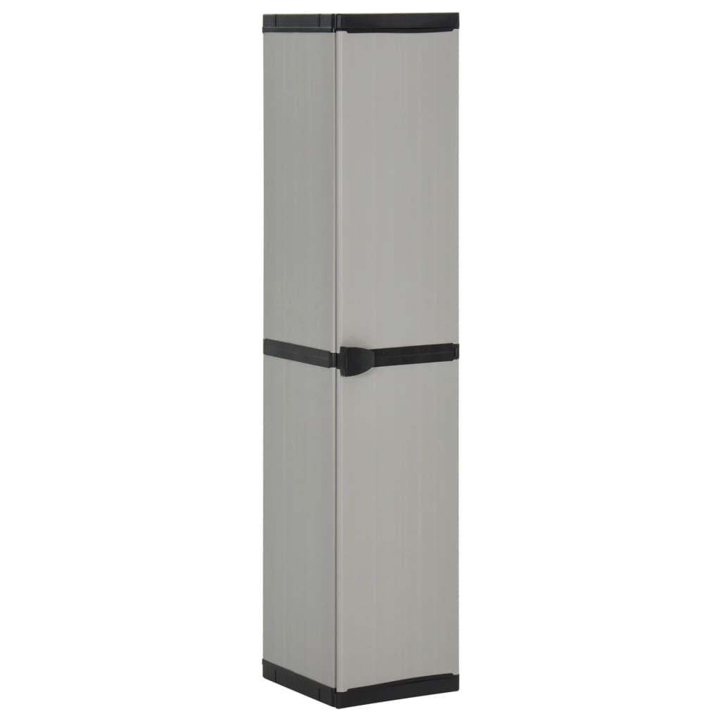 Garden Storage Cabinet with 3 Shelves Grey & Black 34x40x168 cm - Tyrell & Tyrell