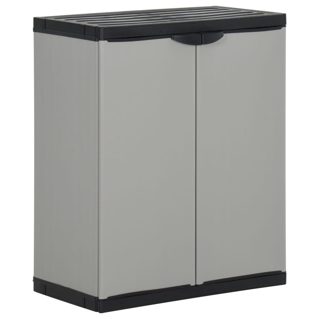 Garden Waste Cabinet Grey and Black 68x40x85 cm PP - The Home Maker