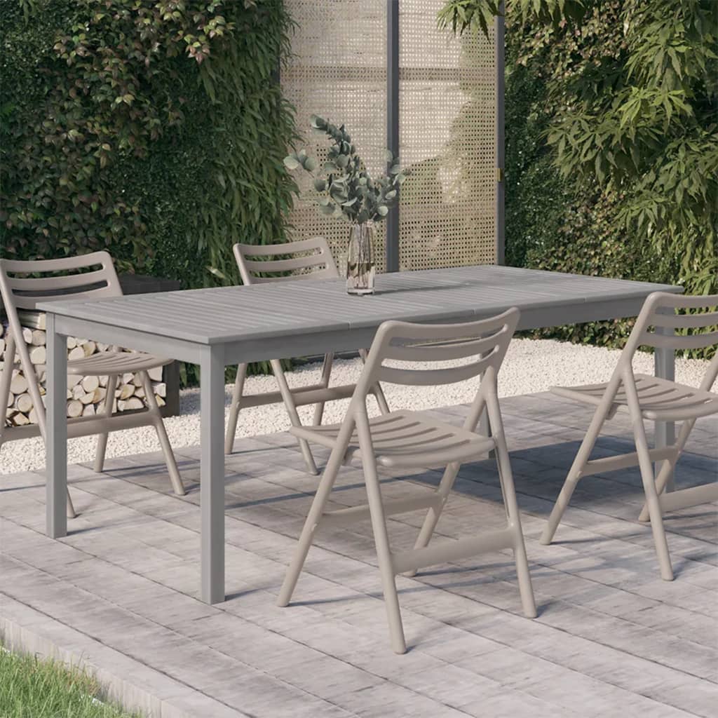 Garden Table Grey 200x100x75 cm Solid Wood Acacia - All Things Good