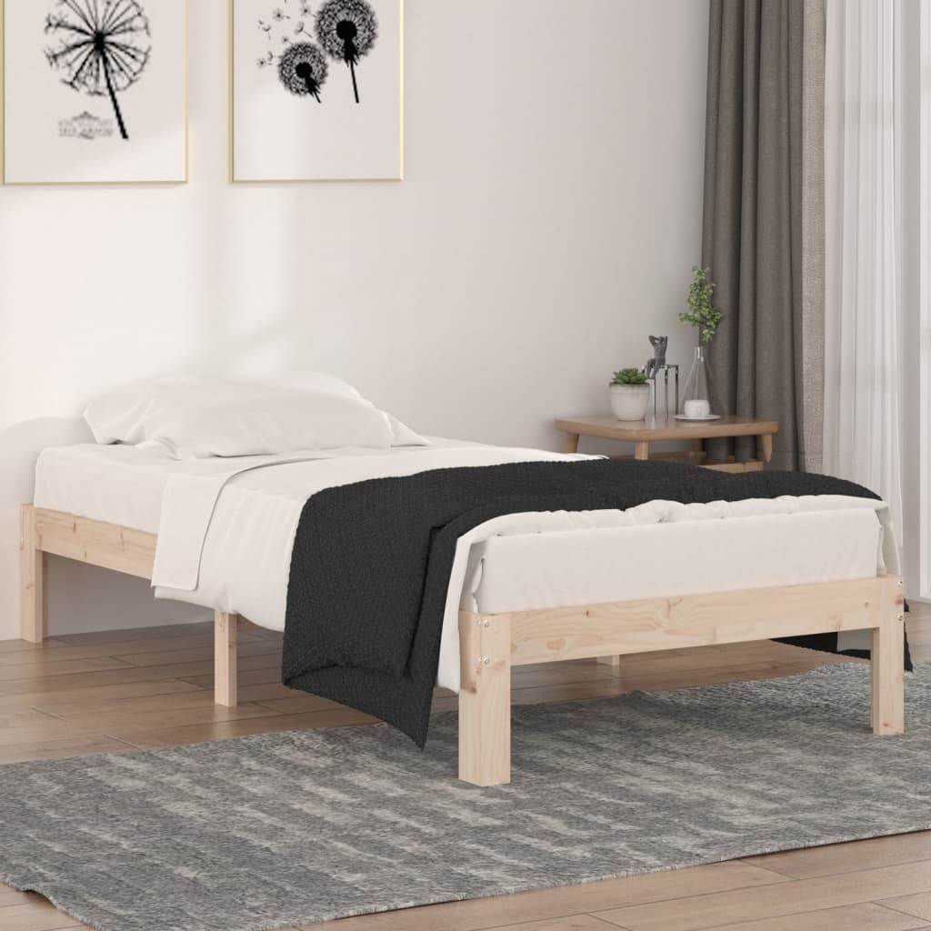 Bed Frame Solid Wood 90x190 cm Single - Direct Imports