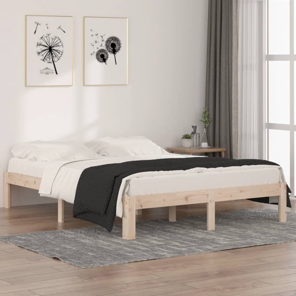 Bed Frame Solid Wood 150x200 cm King Size - All Things Good