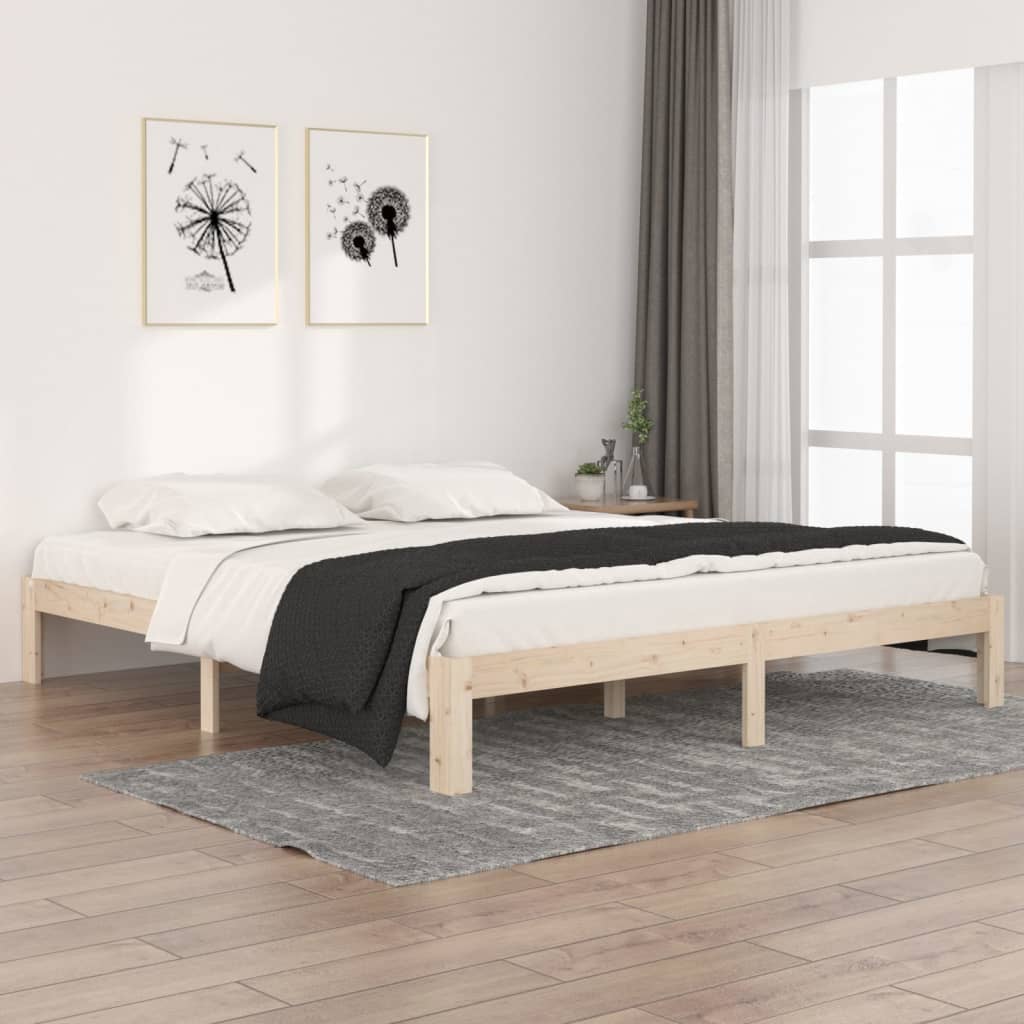 Bed Frame Solid Wood 180x200 cm Super King Size - Merlin Deals