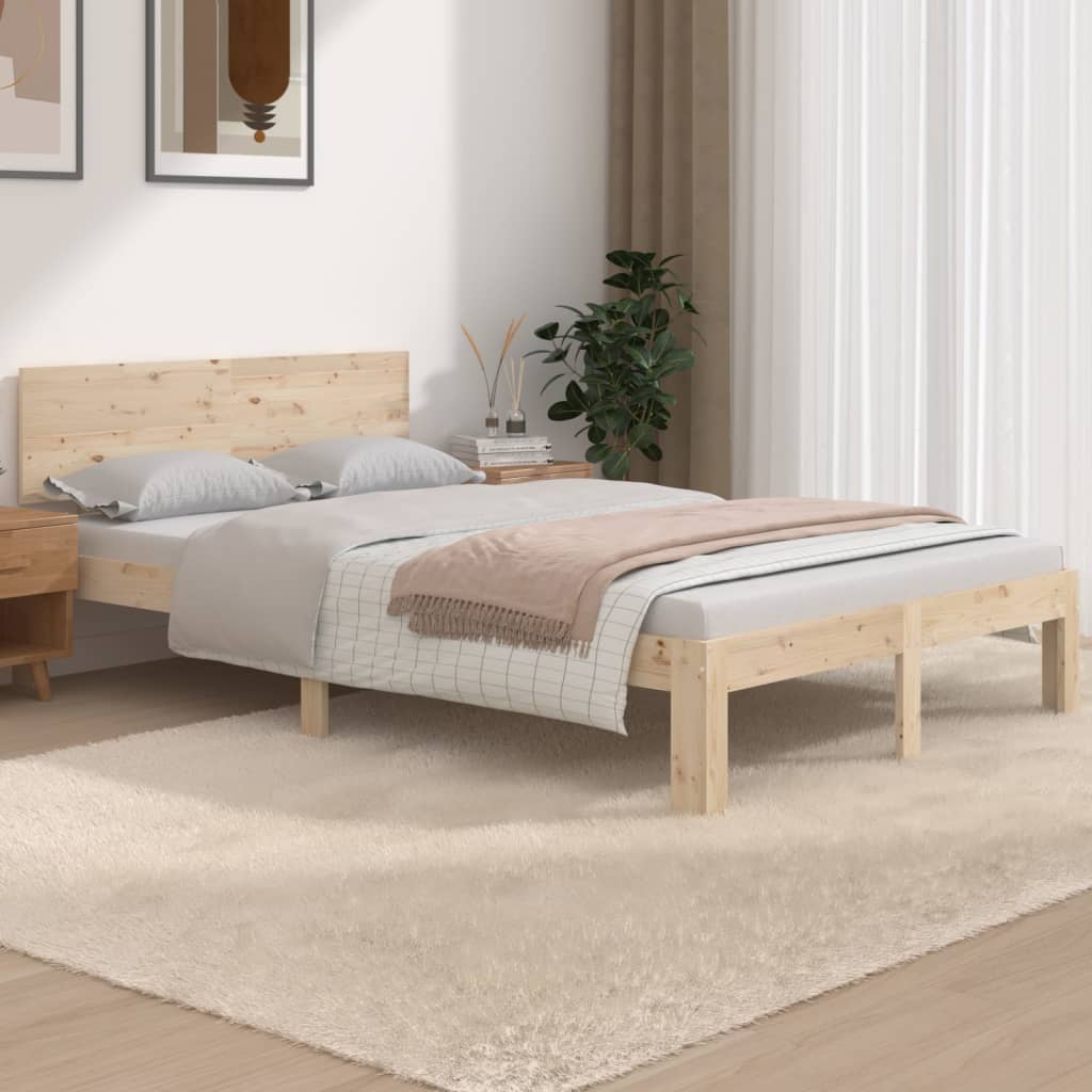 Bed Frame Solid Wood 120x190 cm Small Double - Merkel Designers