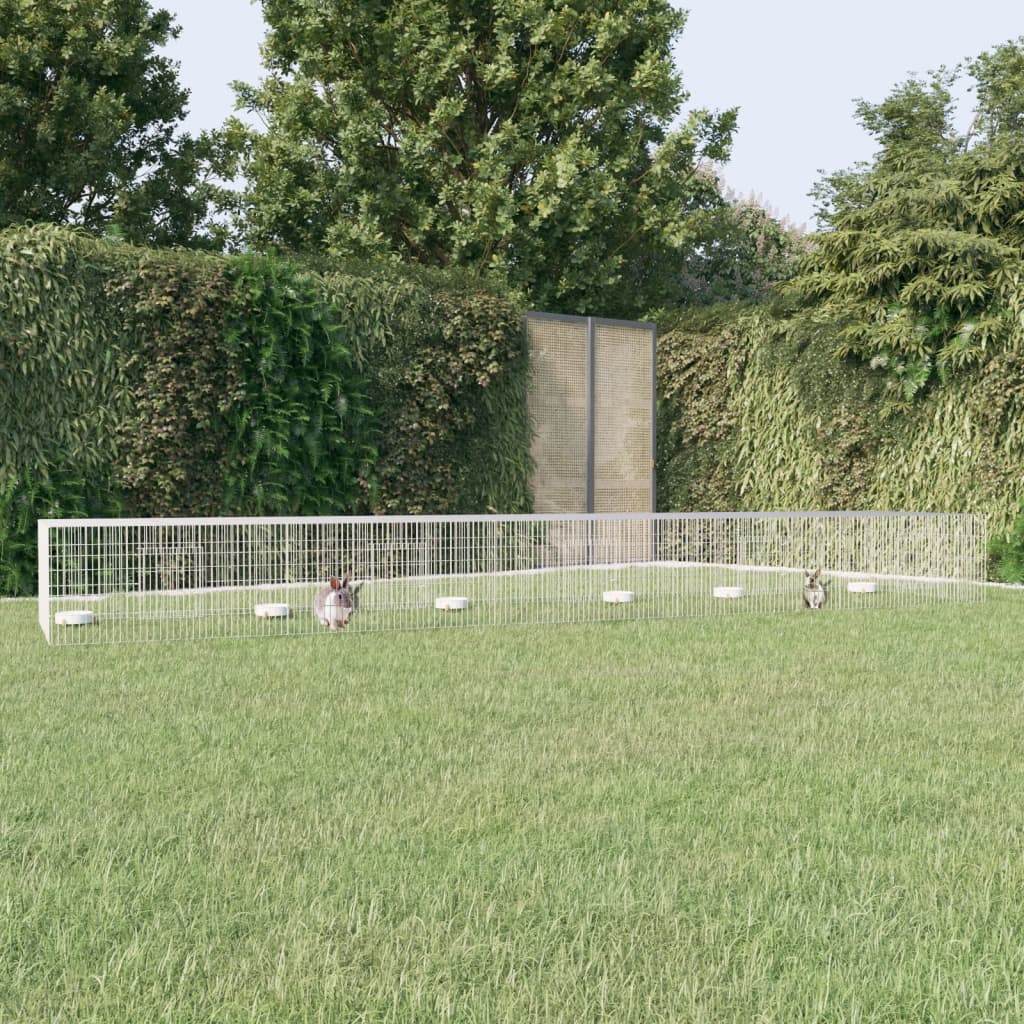 5-Panel Rabbit Cage 541x109x54 cm Galvanised Iron - Sid & Sam