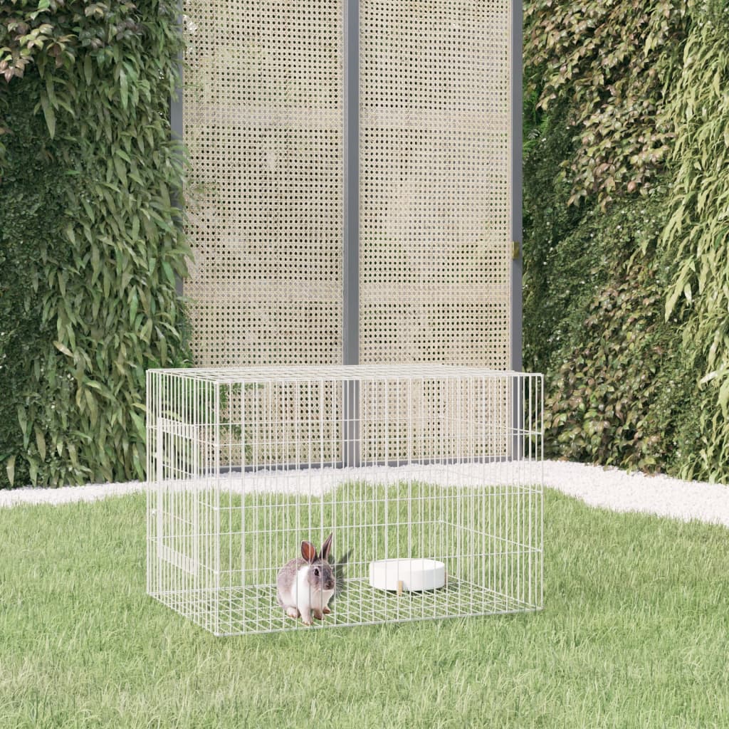 Rabbit Cage 78x54x54 cm Galvanised Iron - Decor Base
