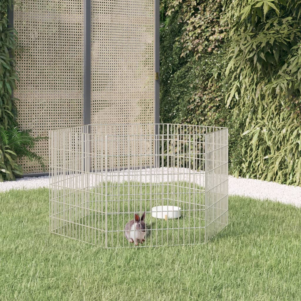 6-Panel Rabbit Cage 54x60 cm Galvanised Iron - Brittle & Co