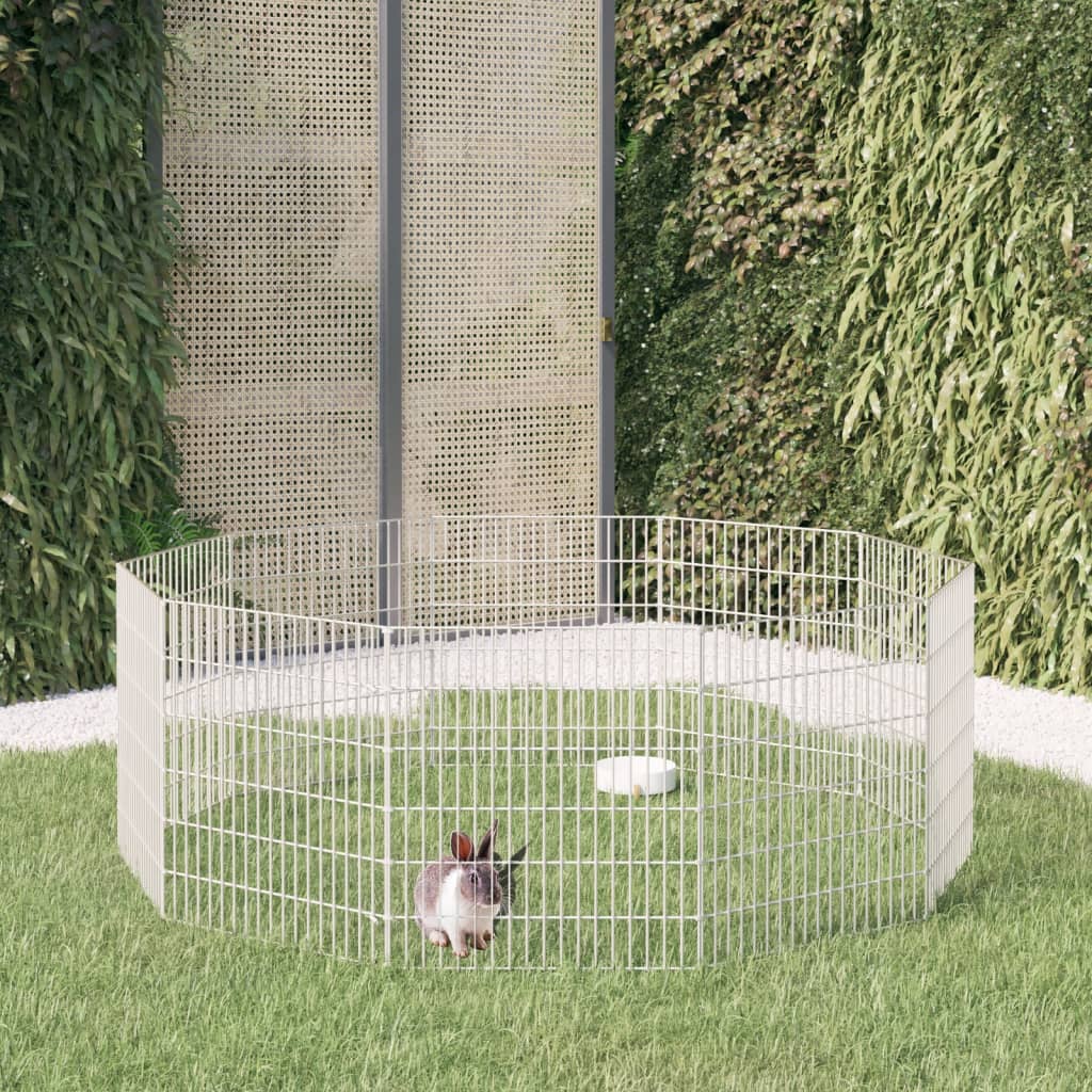 10-Panel Rabbit Cage 54x60 cm Galvanised Iron - R and M Furniture