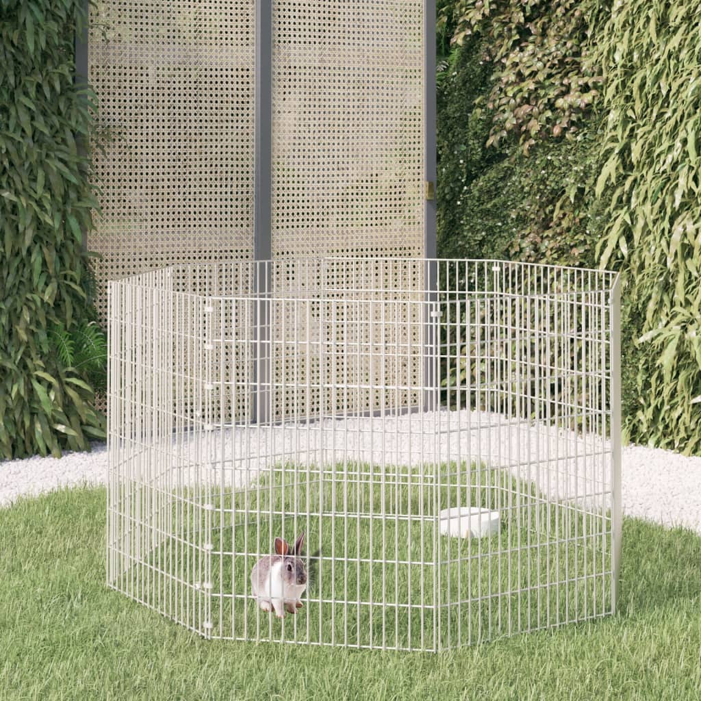 8-Panel Rabbit Cage 54x80 cm Galvanised Iron - Tyrell & Tyrell