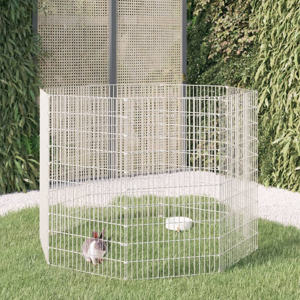 8-Panel Rabbit Cage 54x100 cm Galvanised Iron - R and M Furniture