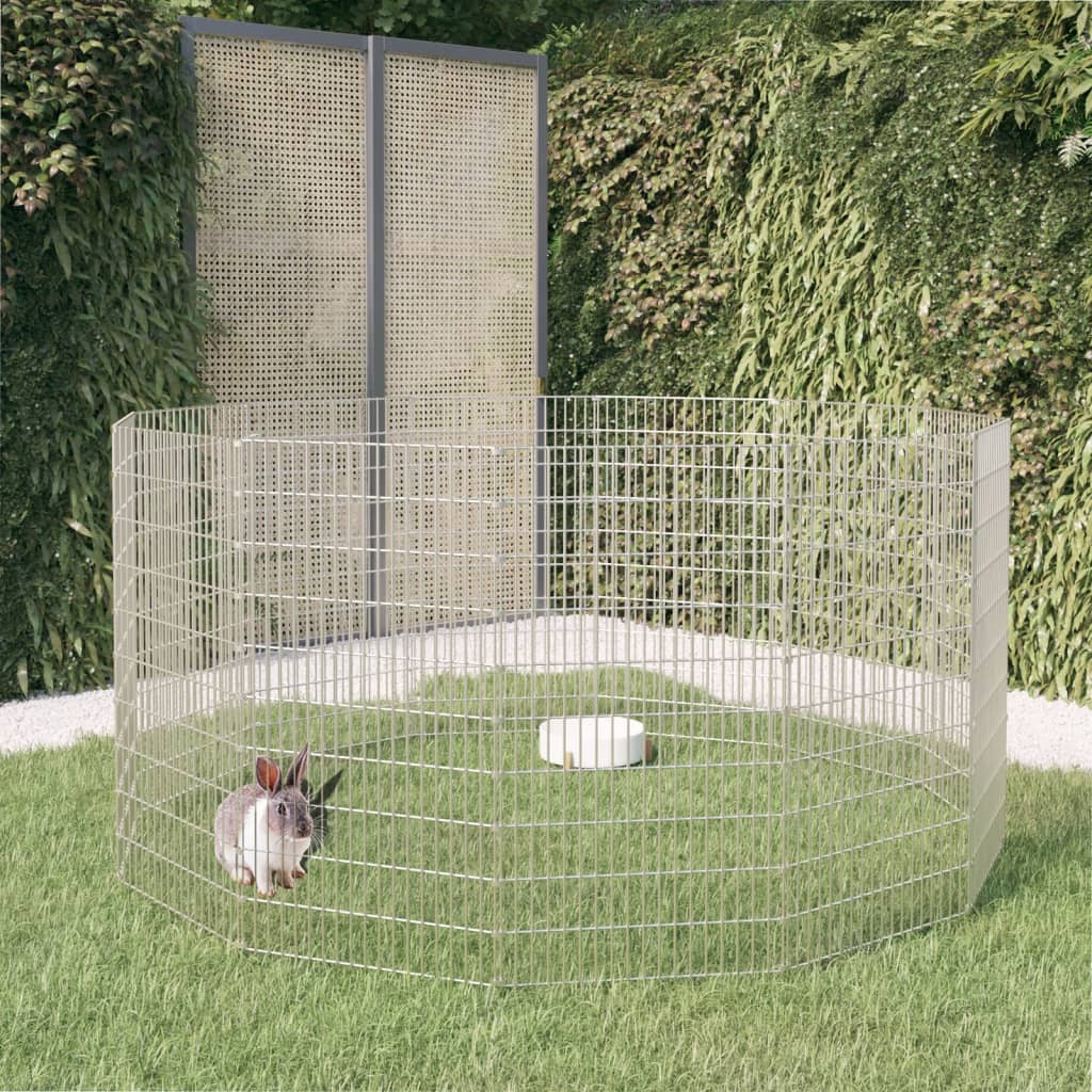 12-Panel Rabbit Cage 54x100 cm Galvanised Iron - Tyrell & Tyrell