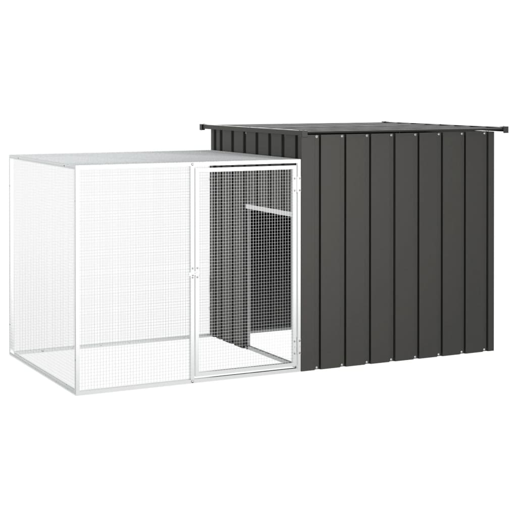 Chicken Cage Anthracite 200x91x100 cm Galvanised Steel - The Home Maker