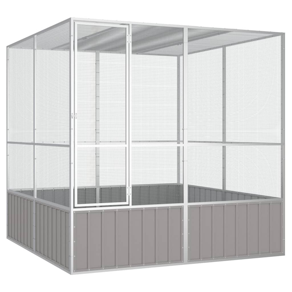 Bird Cage Grey 213.5x217.5x211.5 cm Galvanised Steel - Decor Base