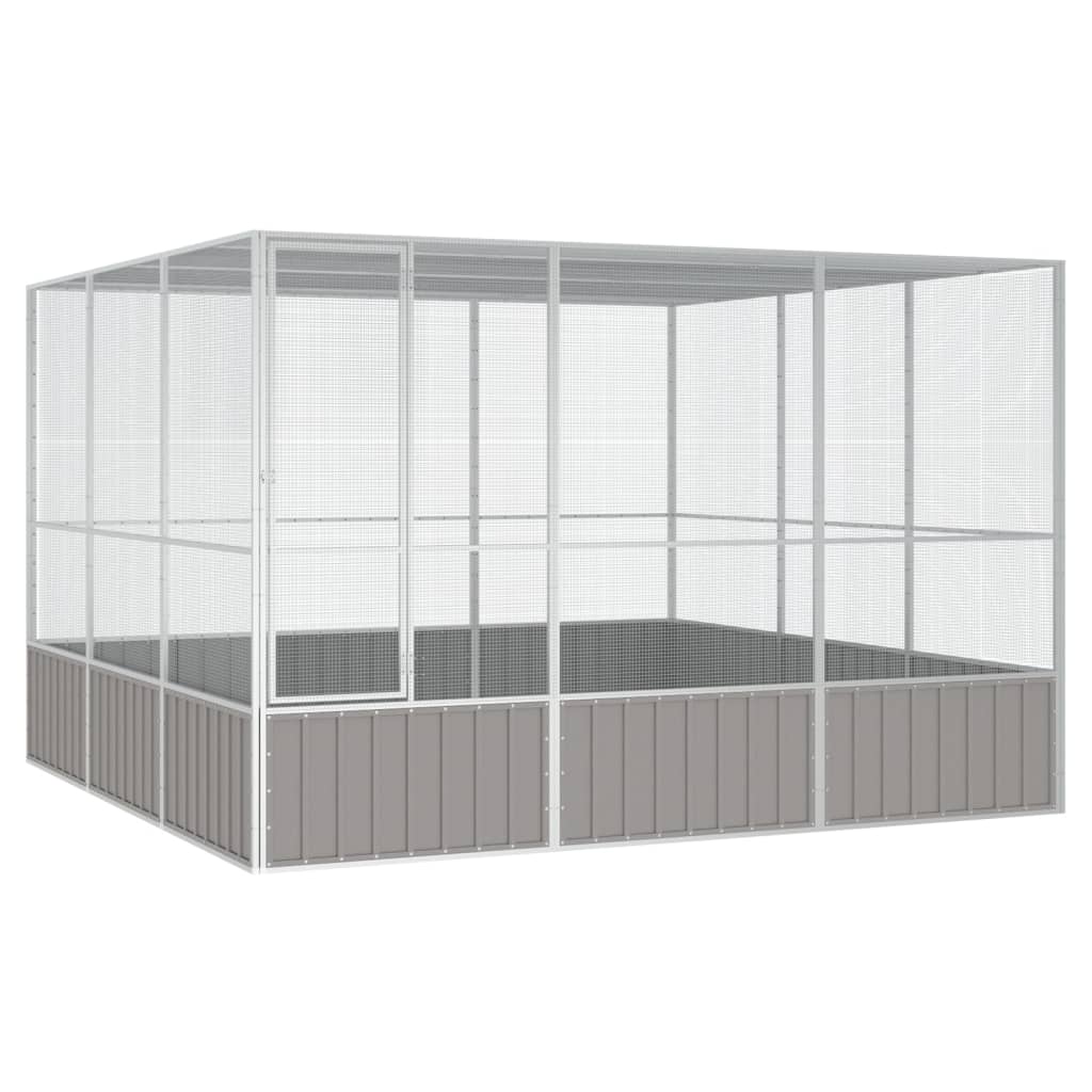 Bird Cage Grey 302.5x324.5x211.5 cm Galvanised Steel - Merlin Deals
