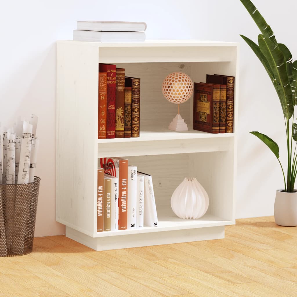 Console Cabinet White 60x34x75 cm Solid Wood Pine - Design Hut