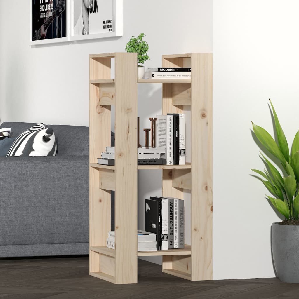 Book Cabinet/Room Divider 41x35x91 cm Solid Wood Pine - Tyrell & Tyrell