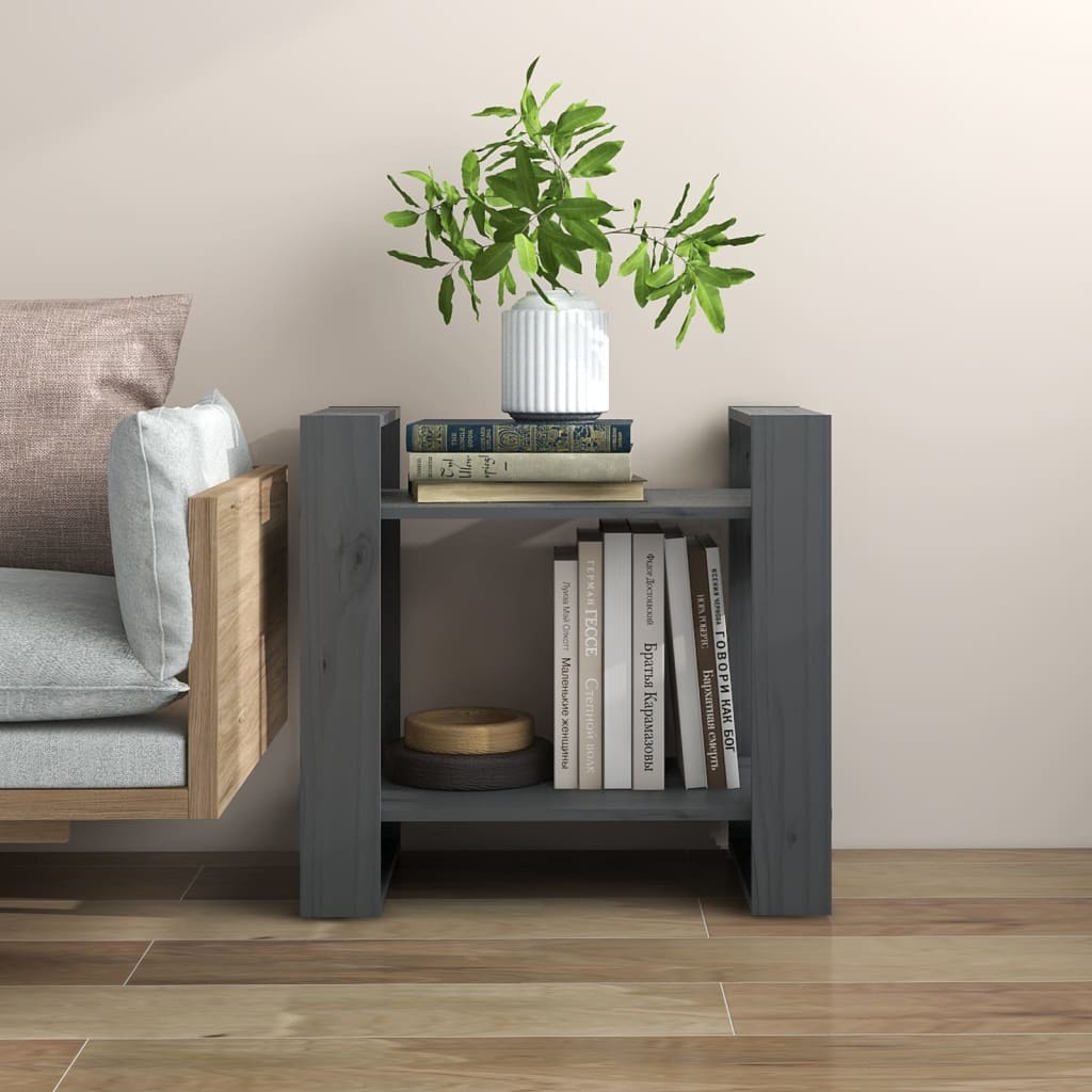 Book Cabinet/Room Divider Grey 60x35x57 cm Solid Wood Pine - Design Hut
