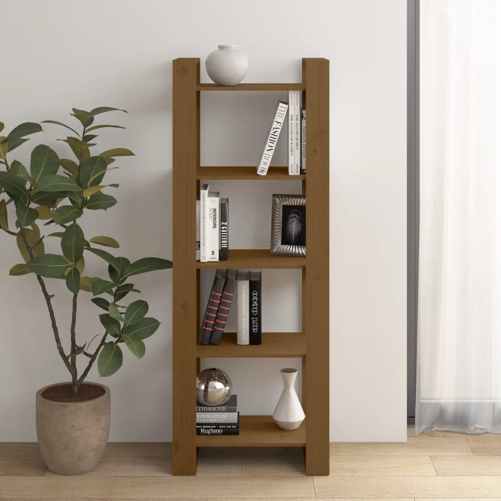 Book Cabinet/Room Divider Honey Brown 60x35x160 cm Solid Wood - Decor Base