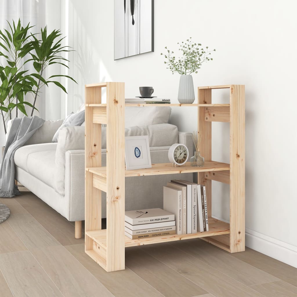 Book Cabinet/Room Divider 80x35x91 cm Solid Wood Pine - Decor Base
