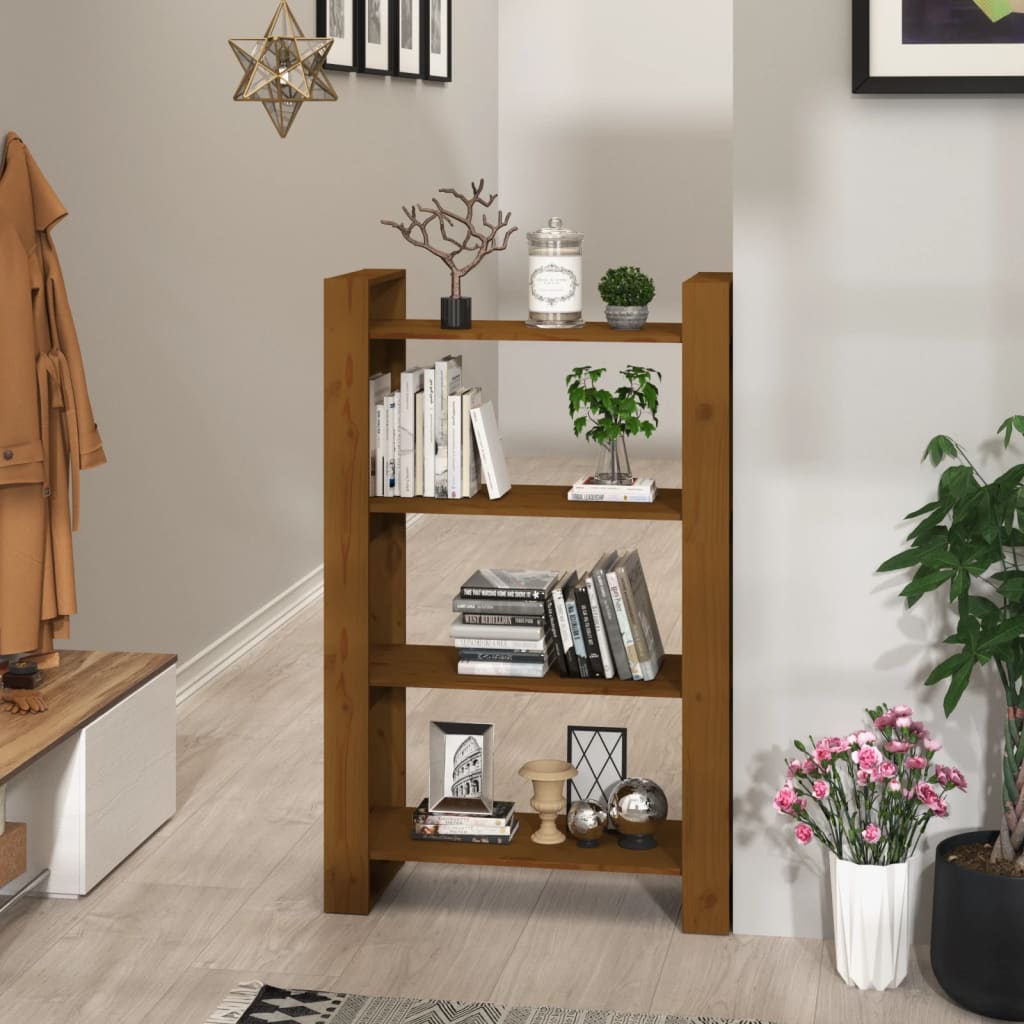 Book Cabinet/Room Divider Honey Brown 80x35x125 cm Solid Wood - Millennium Furniture