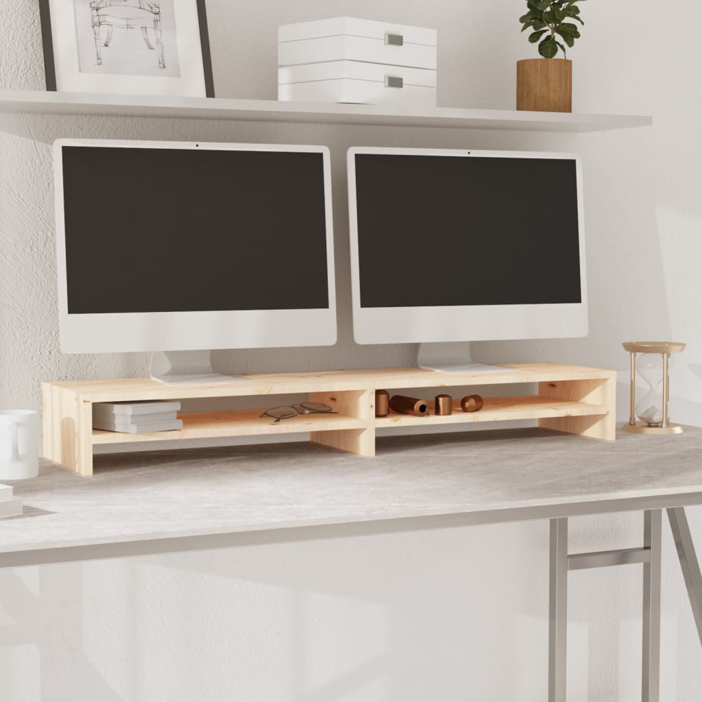 Monitor Stand 100x24x13 cm Solid Wood Pine - Casper Homes