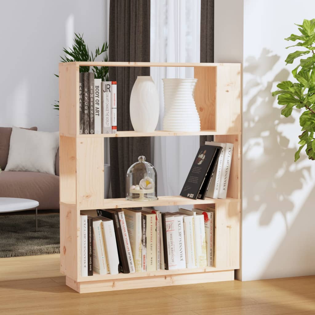 Book Cabinet/Room Divider 80x25x101 cm Solid Wood Pine - Decor Base