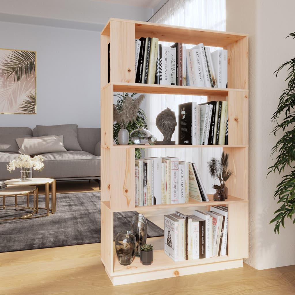 Book Cabinet/Room Divider 80x25x132 cm Solid Wood Pine - R and M Furniture