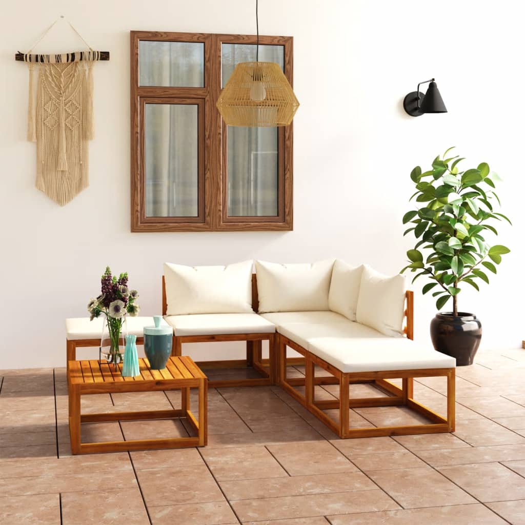 6 Piece Garden Lounge Set with Cushions Solid Wood Acacia (UK/IE/FI/NO only) - Style and Chic
