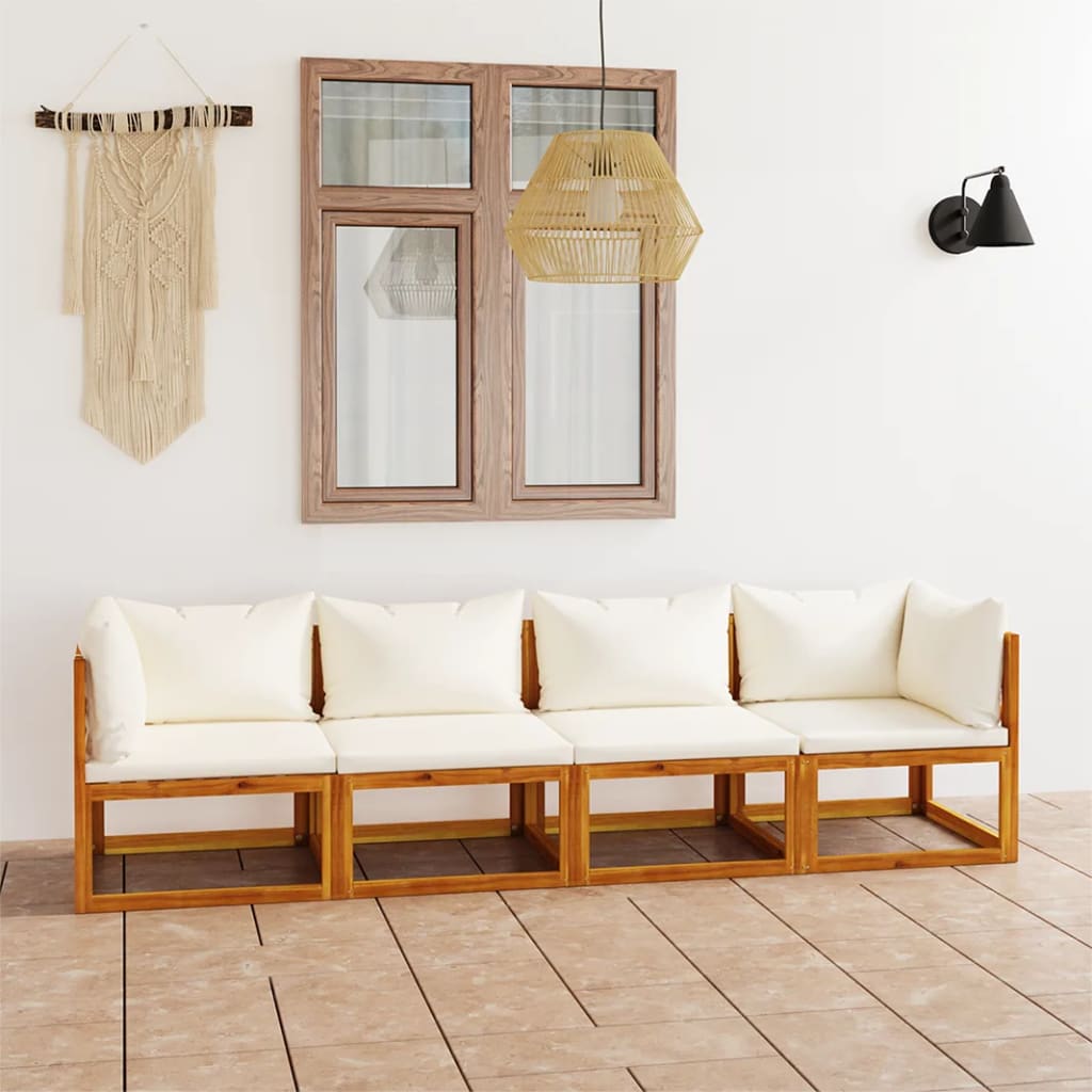 4-Seater Garden Sofa with Cushions Solid Wood Acacia (UK/IE/FI/NO only) - Style and Chic