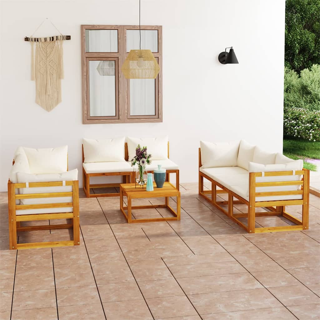 9 Piece Garden Lounge Set with Cushions Solid Wood Acacia (UK/IE/FI/NO only) - Merkel Designers