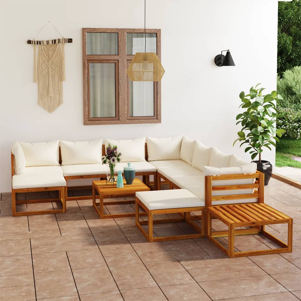 12 Piece Garden Lounge Set with Cushions Solid Wood Acacia (UK/IE/FI/NO only) - Merlin Deals