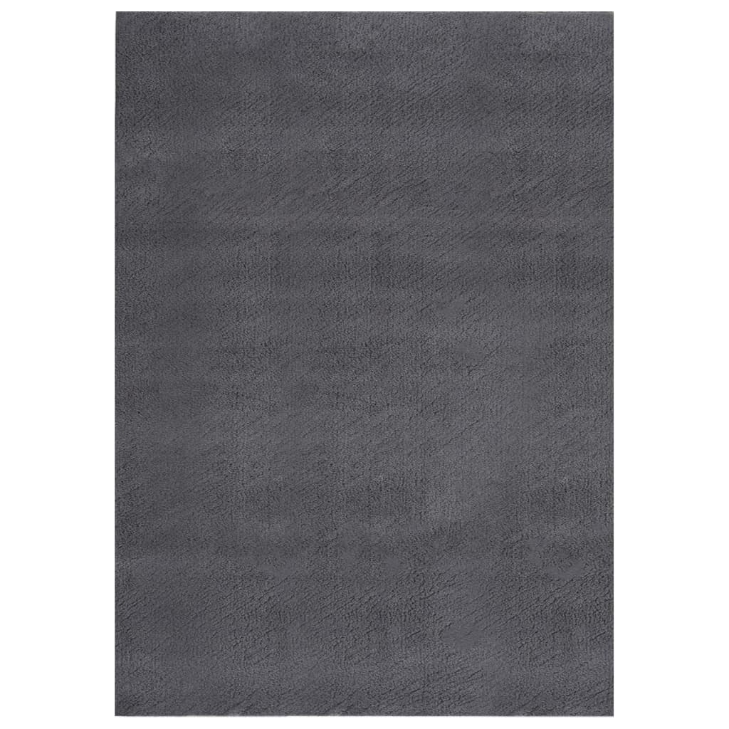Washable Rug Soft Shaggy 160x230 cm Anti Slip Anthracite - Millennium Furniture