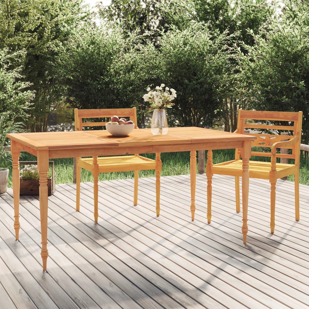 Batavia Table 150x90x75 cm Solid Wood Teak - The Home Maker