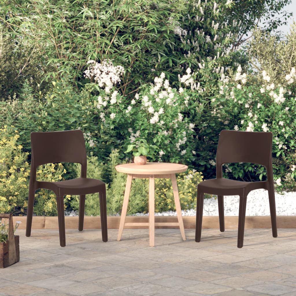 Garden Chairs 2 pcs Mocha Polypropylene - Millennium Furniture