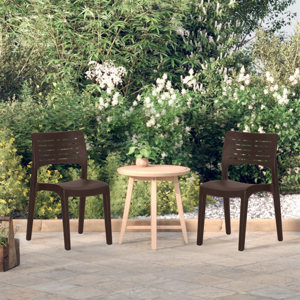 Garden Chairs 2 pcs Mocha Polypropylene - Sid & Sam