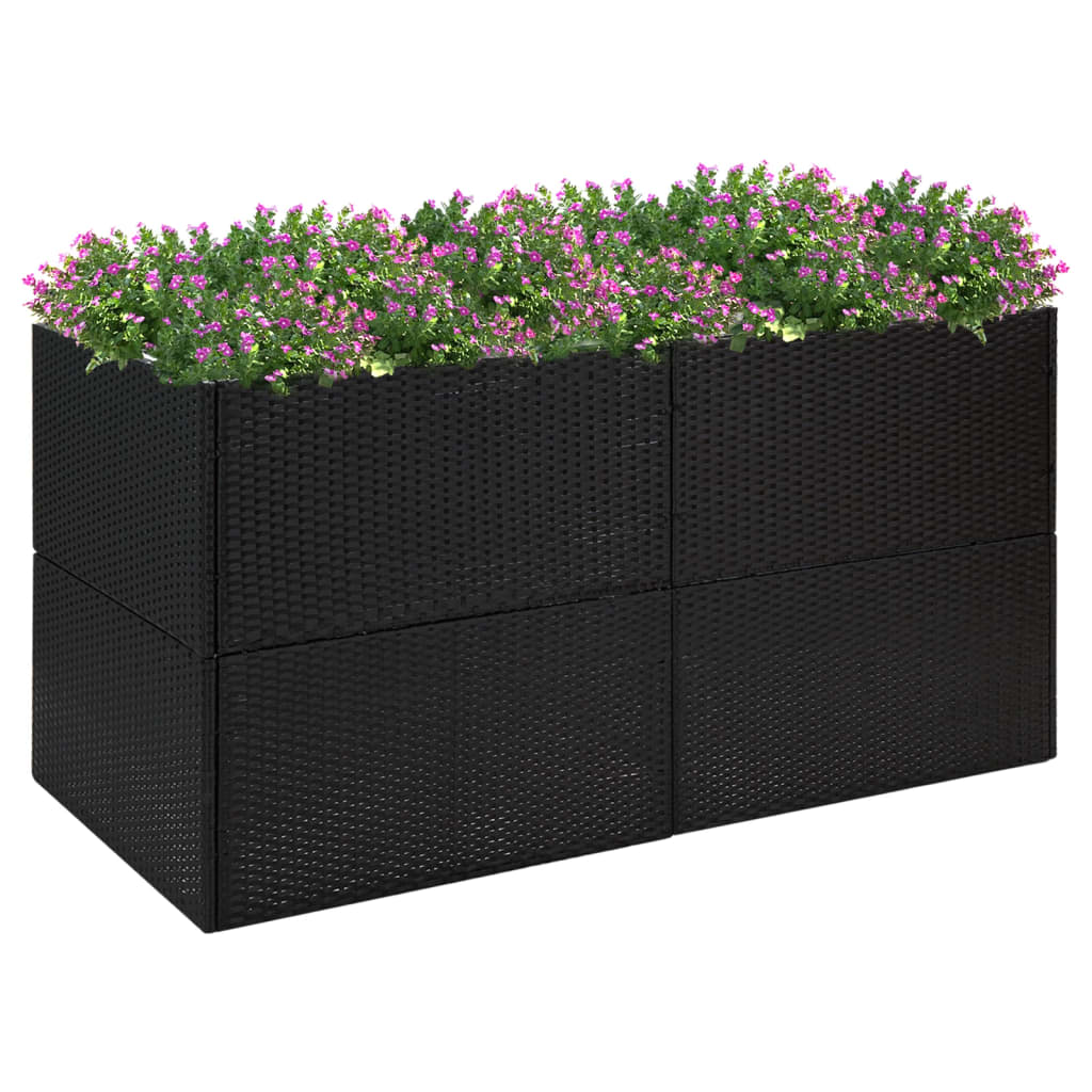 Garden Planter Black 157x80x80 cm Poly Rattan - Style and Chic